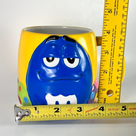 Vtg Mars Blue M&M Coffee Cup Mug Ceramic Oversized Galerie 2001 Souvenir - Picture 12 of 13